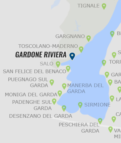 Gardone Riviera am Gardasee - Karte